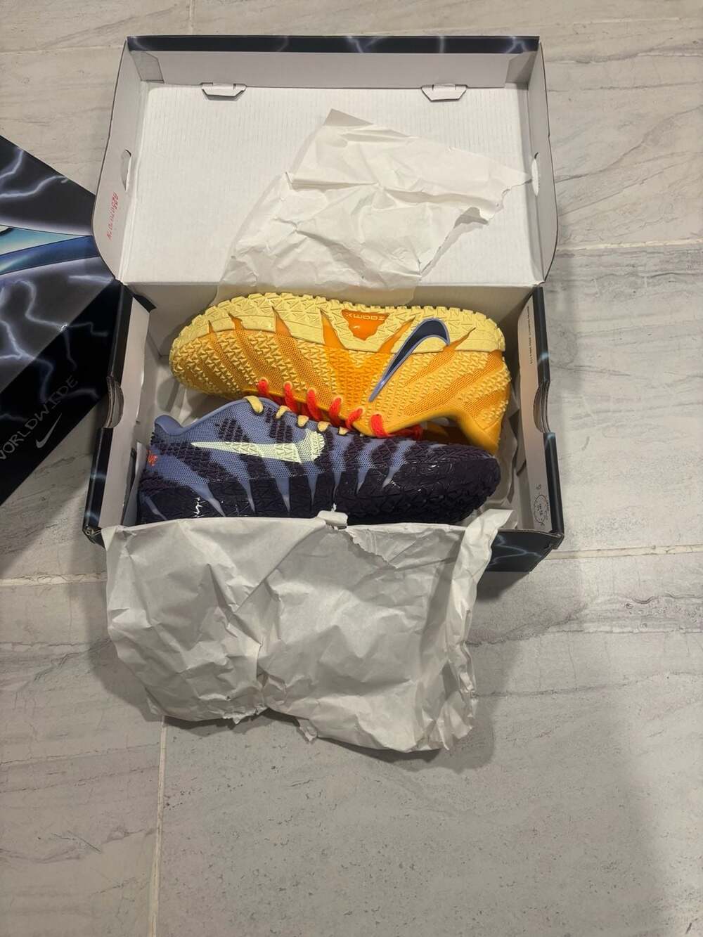 Nike Ja 3 Channel 12 Blue Yellow Mismatched Basketball Shoes